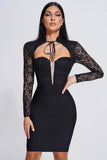 goosudu Dakamo Lace Midi Bandage Dress