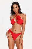 GOOSUDU Eamon Flower Crossed Halter Bikini Set