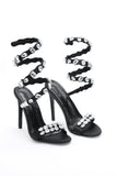 goosudu Eka Diamond Ankle Strap Stiletto Sandals