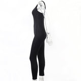 goosudu  Sleeveless Solid Square Collar Ribbed Skinny Jumpsuit Summer Women Fashion Sexy Streetwear Lounghe Wear Y2K