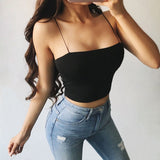 New Summer Fashion Tank Tops Solid Color Casual Short Sleeve Cami Tanks Women Crop Tops White O-neck Vest Funny Girls Tank Top