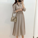 woloong New Design Japan Style Women Chic Korea Basic Wear Casual Robe Solid Cotton Blend Vintage Long Maxi Shirt Dress Belt Vestidos