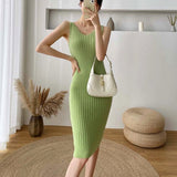 New Fall/Winter Bat Sleeve O-Neck Soft Sweater  + Women&#39;s Knitted Vest Long Dress Two-Piece Dress Sets Femme