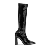 goosudu Fashion New Fashion Women Boots Metal Square Toe Over the Knee Women Boots High Heel Boots Autumn Winter Warm Women Boots