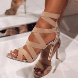 High Heel Sandal for Women Female Shoe Buckle Summer High-heeled Girls Comfort New Fashion Stiletto Strap  Peep Toe Open