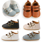 woloong Soft Leather Baby Princess Shoes Newborn Boys Girls Moccasins Shoes Rubber Sole Prewalker Non-slip Hollow Autumn First Walkers