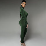 goosudu  Solid 2 Pcs Set Turtleneck Long Sleeve Bodysuit Slim Leggings New Slim Sports Tracksuit Casual Streetwear Y2K