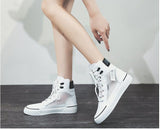 woloong Platform Women's Sneakers New Spring Canvas Lace-Up Vulcanized Shoes Summer Breathable White Casual Women Shoes