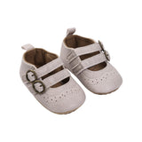 woloong Soft Leather Baby Princess Shoes Newborn Boys Girls Moccasins Shoes Rubber Sole Prewalker Non-slip Hollow Autumn First Walkers