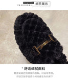 woloong  Autumn and Winter New Outdoor Home Indoor Wool Bag with Cotton Shoes Anti Slip Warm Lady Beans Shoes