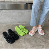 woloong Summer New Fashion Women Wedges Slippers Sexy Flip Flop Sandals High Quality Ladies Outdoor Platform Slides