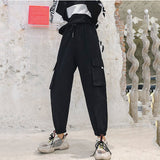 goosudu  Autumn High Waist Streetwear Cargo Pants Female Harajuku Loose Joggers Women 2 Piece Suit harem camo pants