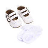 woloong Soft Leather Baby Princess Shoes Newborn Boys Girls Moccasins Shoes Rubber Sole Prewalker Non-slip Hollow Autumn First Walkers