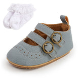 woloong Soft Leather Baby Princess Shoes Newborn Boys Girls Moccasins Shoes Rubber Sole Prewalker Non-slip Hollow Autumn First Walkers