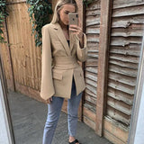 Office Ladies Blazer Dress Women Suits with Belt Outerwear Women's Jackets Long Sleeve Elegant White Black Jacket Female