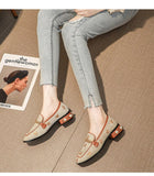 New Women Casual Shoes Pumps Spring Fashion Girl Star Embroidery Pearl Flax Chain High Heel Shoes Slip-on Loafers