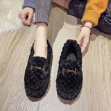 woloong  Autumn and Winter New Outdoor Home Indoor Wool Bag with Cotton Shoes Anti Slip Warm Lady Beans Shoes