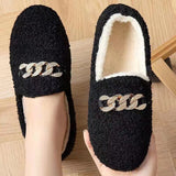 woloong  Autumn and Winter New Outdoor Home Indoor Wool Bag with Cotton Shoes Anti Slip Warm Lady Beans Shoes