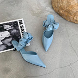 woloong New Pointed Toe Stiletto Heel Closed Toe Lazy Women's Sandals