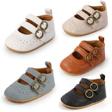 woloong Soft Leather Baby Princess Shoes Newborn Boys Girls Moccasins Shoes Rubber Sole Prewalker Non-slip Hollow Autumn First Walkers