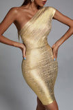 goosudu Lika Metallic Mini Cocktail Dress