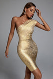 goosudu Lika Metallic Mini Cocktail Dress