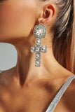 goosudu Janet Diamante Cross Earrings