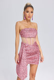 GOOSUDU Janneth Sequin Ruched Mini Dress