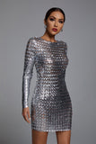 goosudu Jojo Cutout Mini Bodycon Dress - Silver