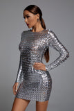 goosudu Jojo Cutout Mini Bodycon Dress - Silver