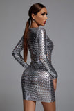 goosudu Jojo Cutout Mini Bodycon Dress - Silver