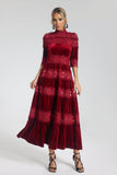 goosudu Katharine Velvet Lace Maxi Dress