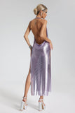 goosudu Kyla Metallic Mesh Dress