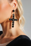 goosudu Meryl Diamante Cross Earrings