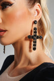 goosudu Meryl Diamante Cross Earrings