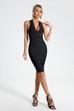 goosudu Miranda V-Neck Bandage Midi Dress