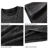 GOOSUDU Cross-Border Street Retro G Fashion Brand Loose Drop-Shoulder Men's and Women's Pure Cotton Washed Distressed Teen Short Sleeve T-shirt