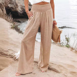 GOOSUDU In Stock!  HOTan and NEWn Spring and Summer   Casual Wide-Leg Cotton and Linen Popular Loose Trousers for Women