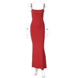 GOOSUDU 2025 spring ins style 2025 women's clothing new  sexy slim backless suspender solid color dress women