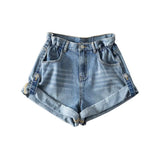 GOOSUDU High Waist Retro Wide-Leg Denim Shorts Women's  Summer New Loose Small Curling Hot Pants Fashion Delivery Wholesale