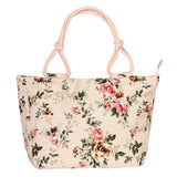 Cross-Border Printed Canvas Bag Large Capacity Casual Canvas Bag Women's Shoulder Wholesale Women's Bags Portable Canvas Bag Flower Bag