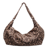 GOOSUDU 2025 Retro leopard print tote bag women's popular new commuter messenger bag large capacity premium texture portable shoulder bag