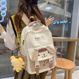 Junior's Schoolbag Female Middle School Student College Style Large-Capacity Backpack Elementary School Girl Portable Burden Alleviation Backpack