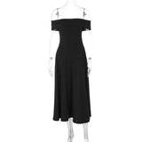 GOOSUDU  New autumn popular women's dress sexy one-word shoulder short zipper temperament big swing dress women