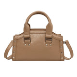 GOOSUDU 2025 New new small square bag fashionable texture rivet handbag  retro temperament single shoulder messenger bag