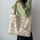 Women's Bag  New Korean Style Fashionable One-Shoulder Canvas Bag Large Capacity Harajuku Japanese Style Ulzzang Shopping Fu