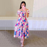 2025New spring and summer new  New  dresses literary  fresh printing fashion women's clothing