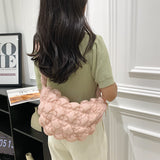 GOOSUDU Niche South Korea Pleated Cloud Bag Ins Versatile Bubble Underarm Bag down Cotton Jacket Bag Shoulder Crossbody Dumpling Bag