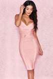 New Summer European and American New Sexy Fashion Deep V Strap Stretch Stretch Slim Sheath Bandage One-Piece Dress