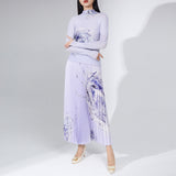 2025 Change the picture, OEM processing, custom fashion women's clothing, personalized suit, autumn clothing, new pleated top, skirt two-piece set